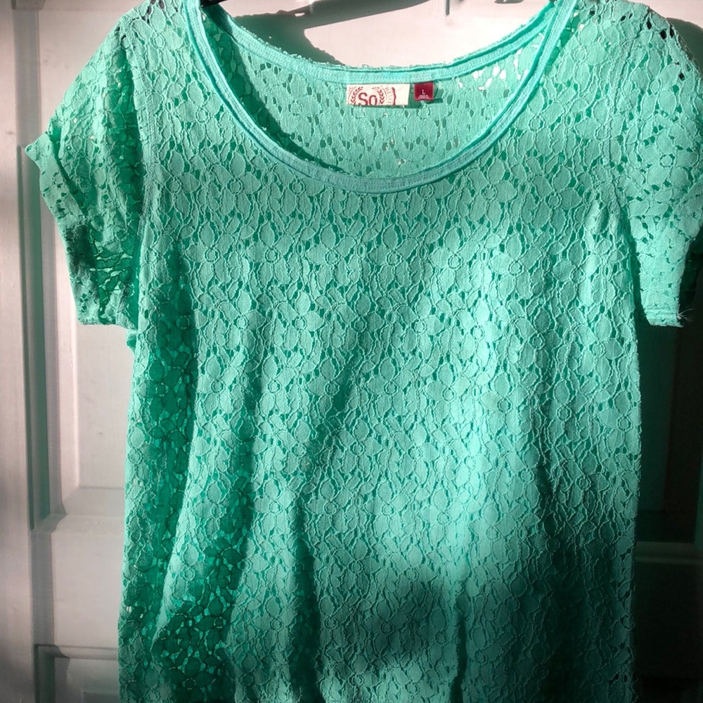 Lace top, light green (mint)